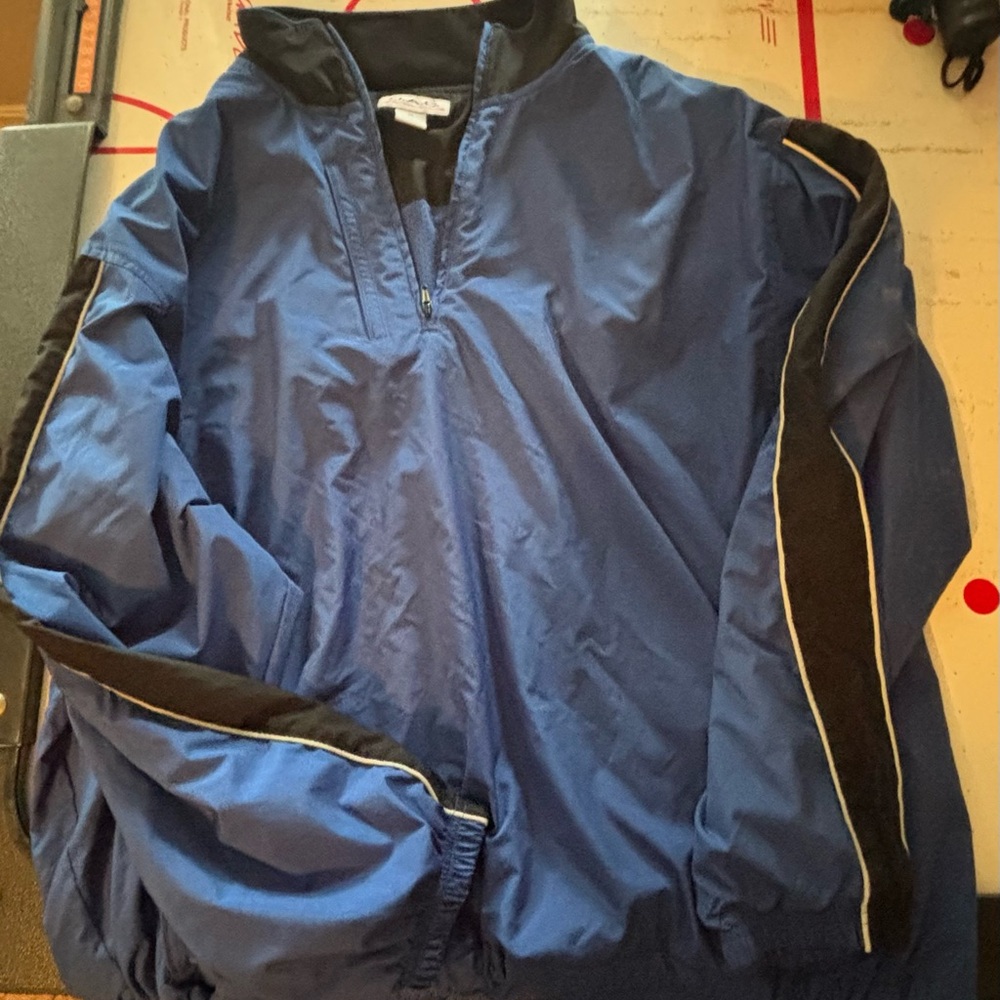 D.A.C. PERFORMANCE Golf Jacket Pullover Men Size XL Blue/Black Collared 1/4 Zip